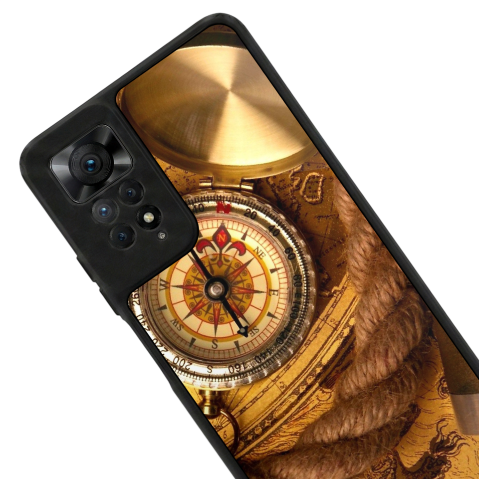 Xiaomi Redmi Note 11 Pro Uyumlu Pusula Tasarımlı Glossy Premium Kılıf