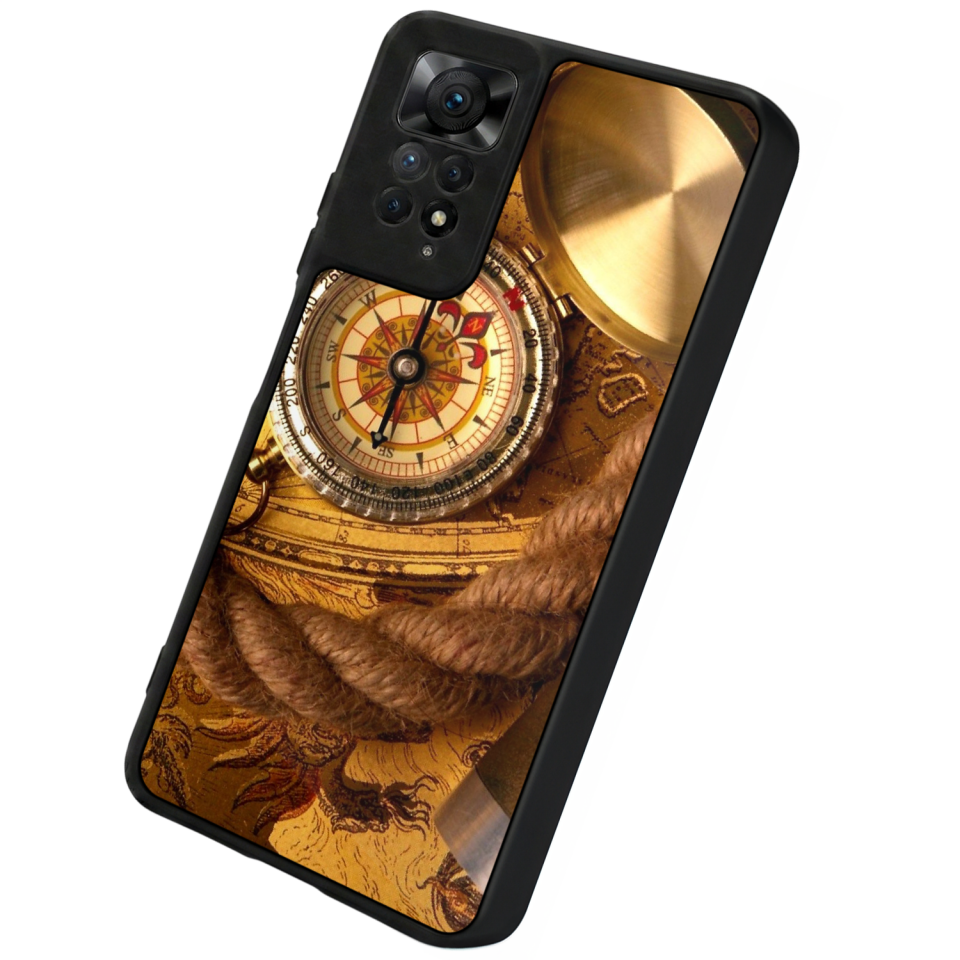 Xiaomi Redmi Note 11 Pro Uyumlu Pusula Tasarımlı Glossy Premium Kılıf