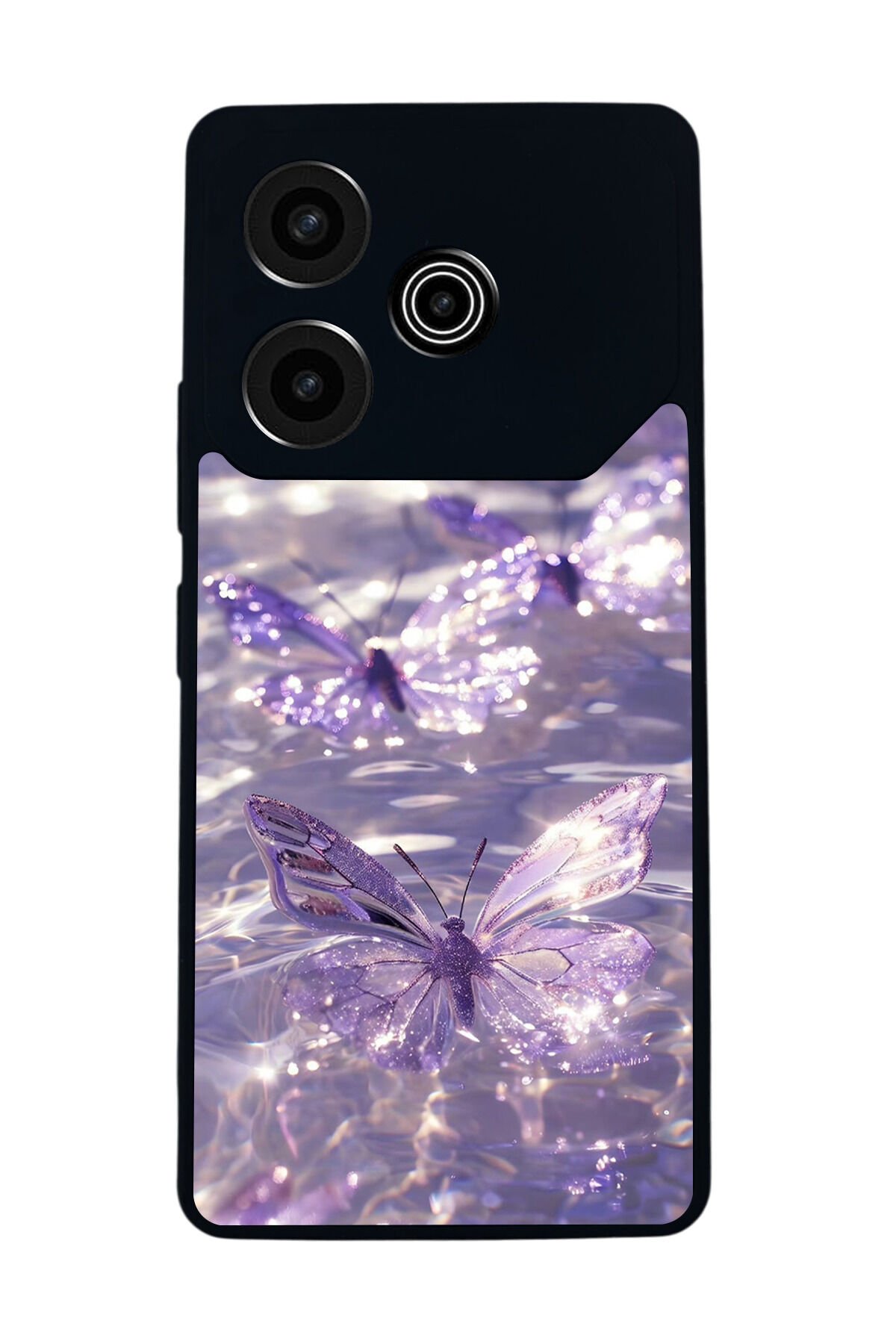 Tecno Pova 6 Uyumlu Kelebek Tasarımlı Glossy Premium Kılıf