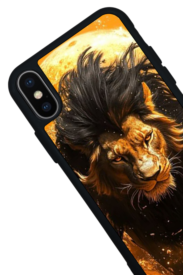 iPhone XS Max Uyumlu Aslan Tasarımlı Glossy Premium Kılıf