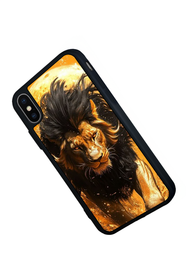 iPhone XS Max Uyumlu Aslan Tasarımlı Glossy Premium Kılıf
