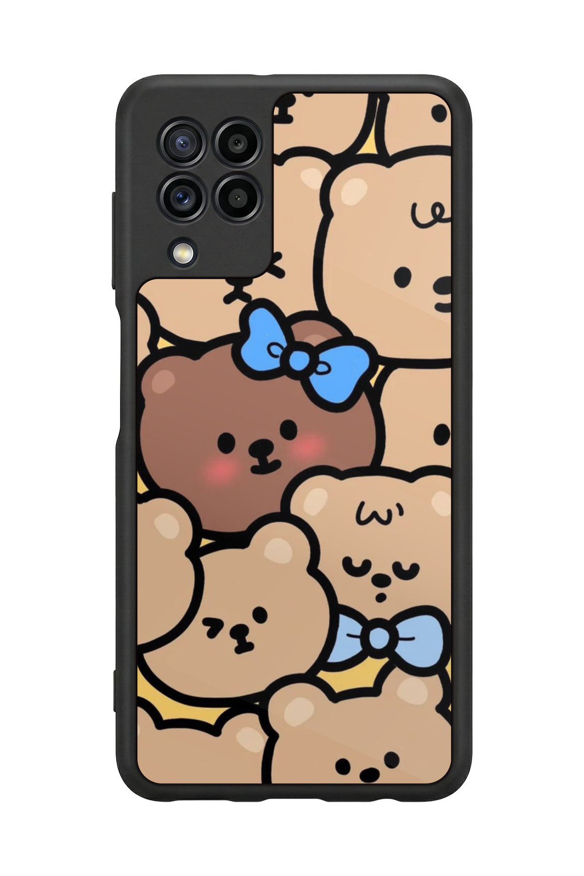 Samsung Galaxy M32 Uyumlu Ayı Tasarımlı Glossy Premium Kılıf