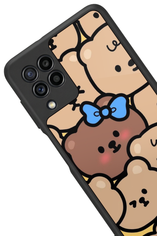 Samsung Galaxy M32 Uyumlu Ayı Tasarımlı Glossy Premium Kılıf