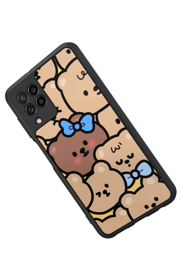 Samsung Galaxy M32 Uyumlu Ayı Tasarımlı Glossy Premium Kılıf