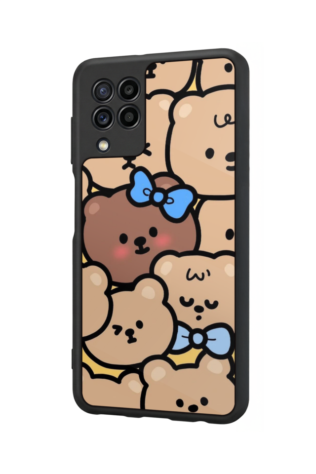 Samsung Galaxy M32 Uyumlu Ayı Tasarımlı Glossy Premium Kılıf