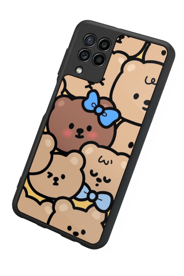 Samsung Galaxy M32 Uyumlu Ayı Tasarımlı Glossy Premium Kılıf