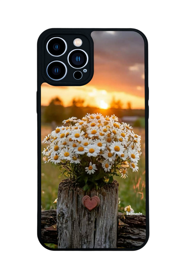iPhone 12 Pro Max Uyumlu Cicek Tasarımlı Glossy Premium Kılıf