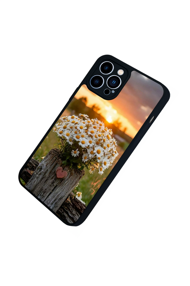 iPhone 12 Pro Max Uyumlu Cicek Tasarımlı Glossy Premium Kılıf