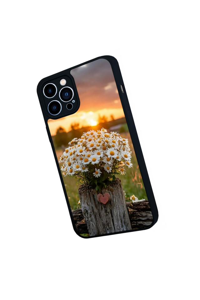 iPhone 12 Pro Max Uyumlu Cicek Tasarımlı Glossy Premium Kılıf