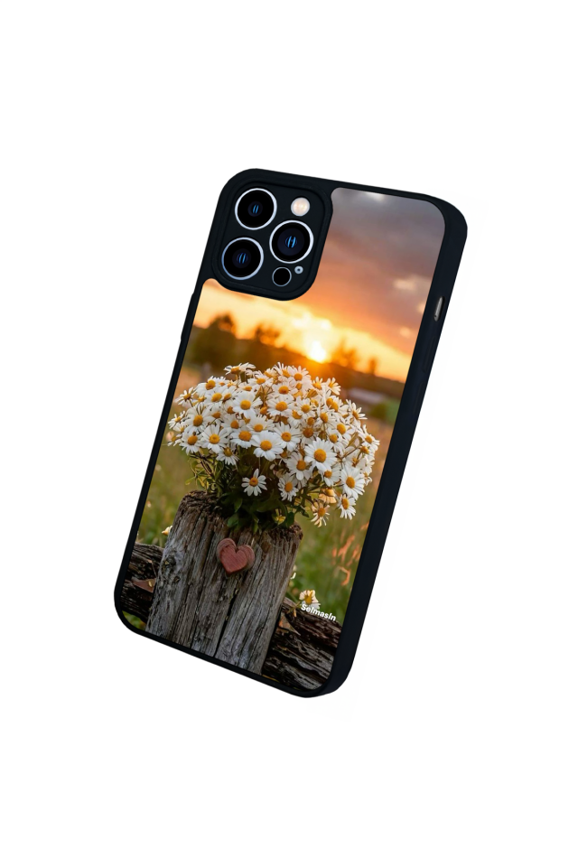 iPhone 12 Pro Max Uyumlu Cicek Tasarımlı Glossy Premium Kılıf
