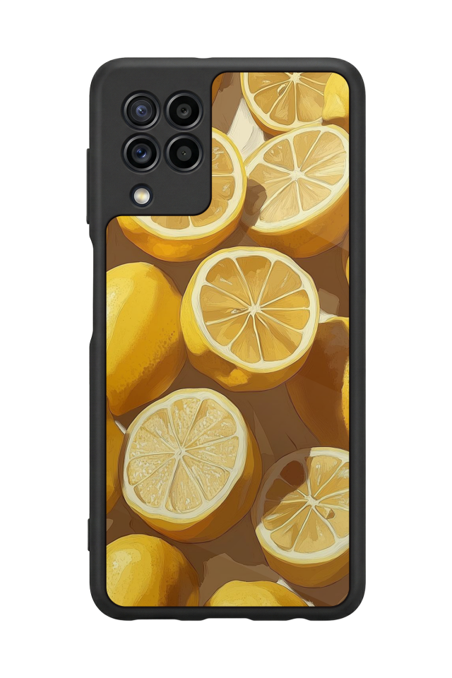 Samsung Galaxy M22 Uyumlu Limon Tasarımlı Glossy Premium Kılıf