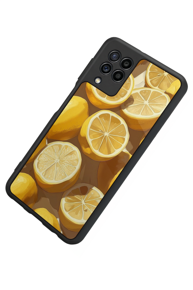 Samsung Galaxy M22 Uyumlu Limon Tasarımlı Glossy Premium Kılıf