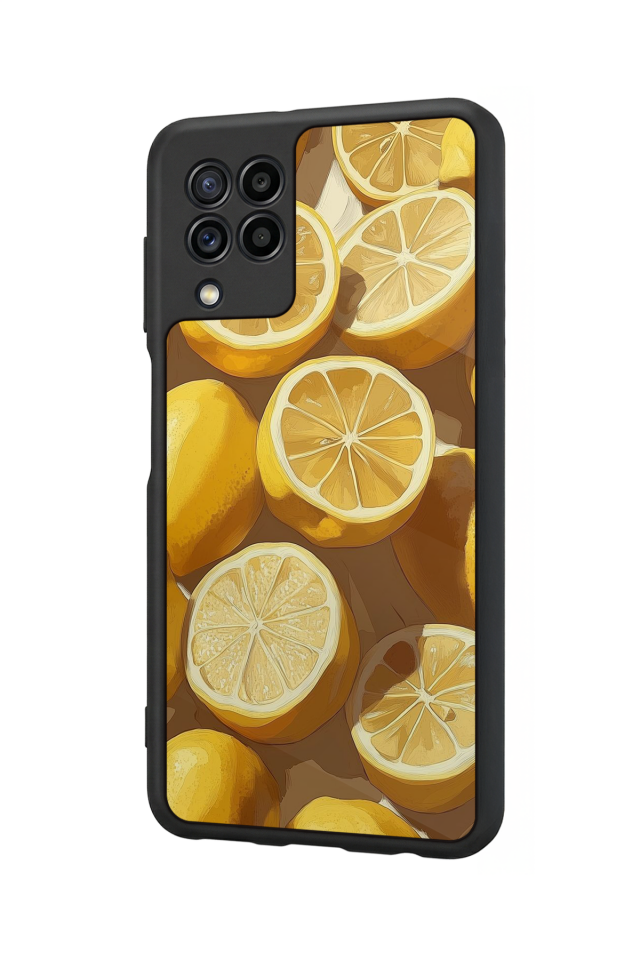 Samsung Galaxy M22 Uyumlu Limon Tasarımlı Glossy Premium Kılıf