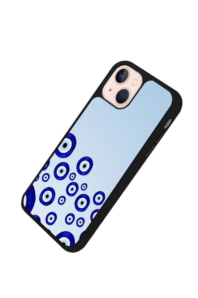 iPhone 13 Mini Uyumlu Nazar Tasarımlı Glossy Premium Kılıf