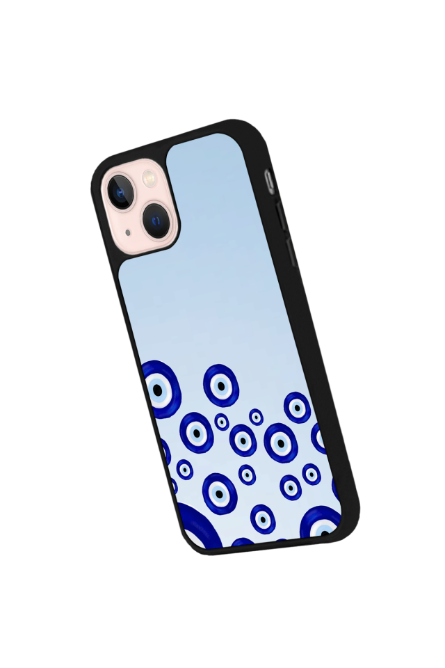 iPhone 13 Mini Uyumlu Nazar Tasarımlı Glossy Premium Kılıf