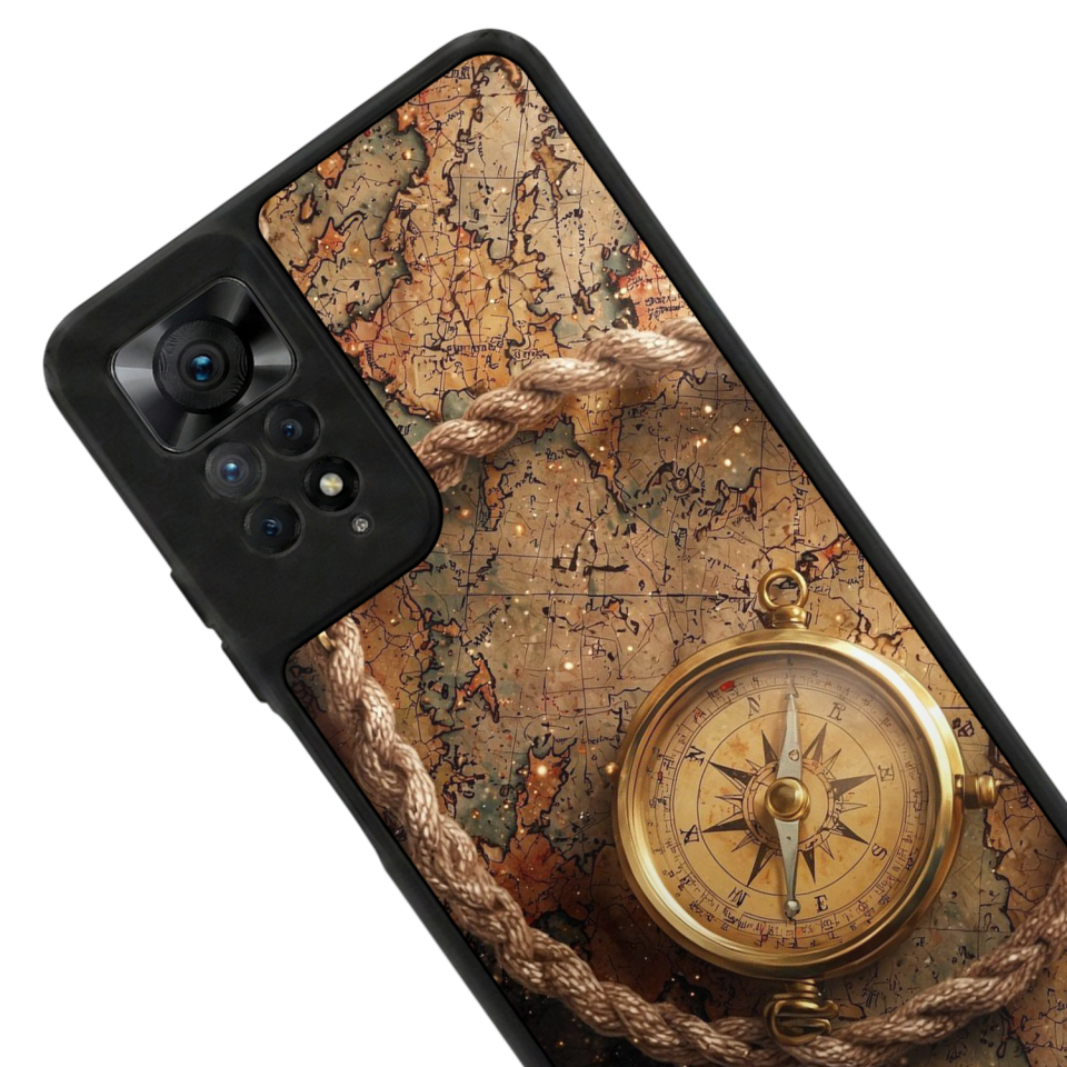 Xiaomi Redmi Note 11 Pro Uyumlu Pusula Tasarımlı Glossy Premium Kılıf