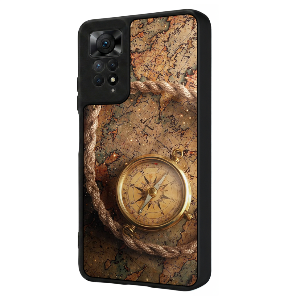 Xiaomi Redmi Note 11 Pro Uyumlu Pusula Tasarımlı Glossy Premium Kılıf