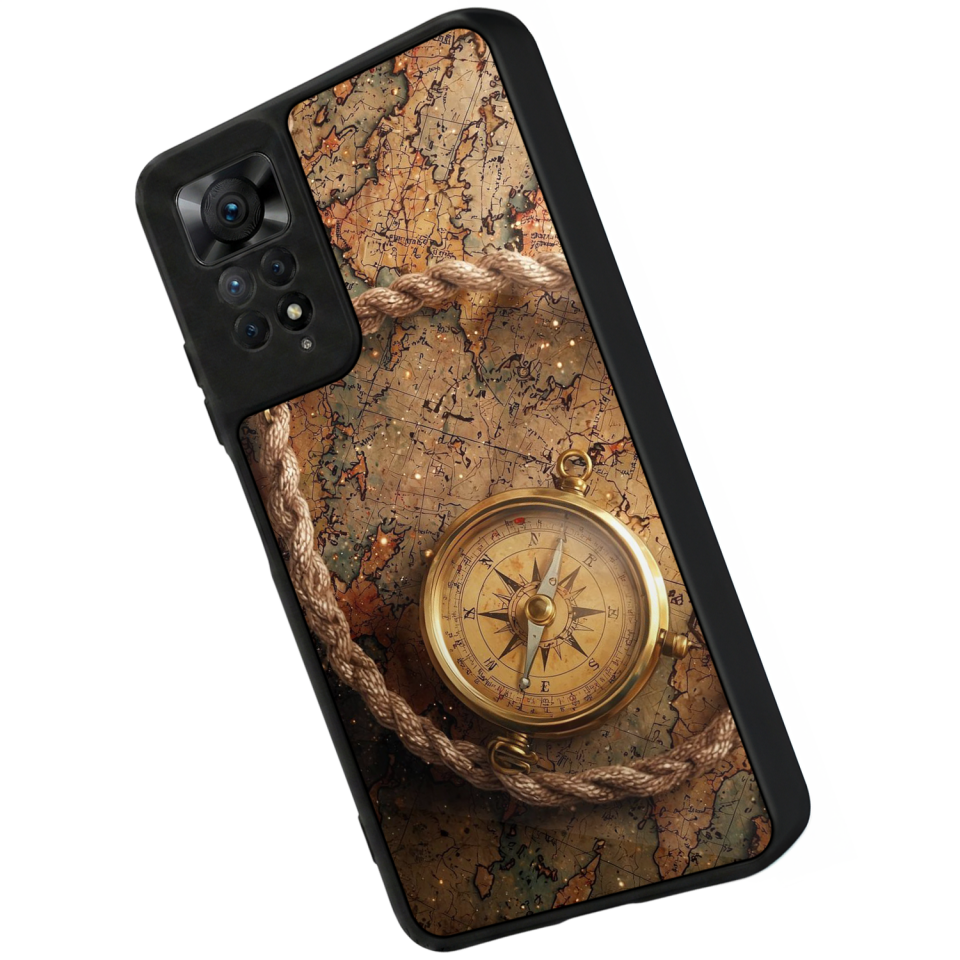 Xiaomi Redmi Note 11 Pro Uyumlu Pusula Tasarımlı Glossy Premium Kılıf