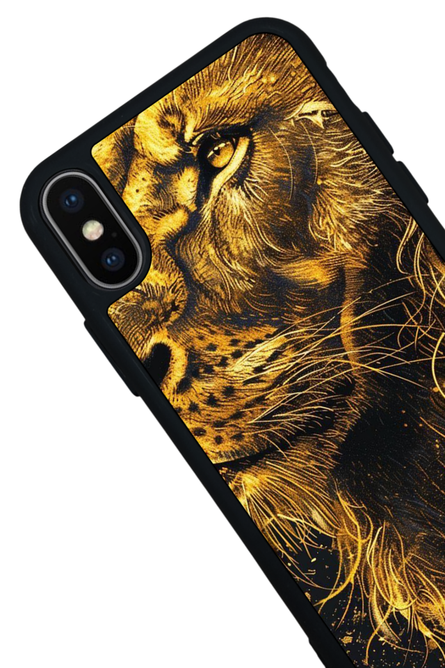 iPhone XS Max Uyumlu Aslan Tasarımlı Glossy Premium Kılıf