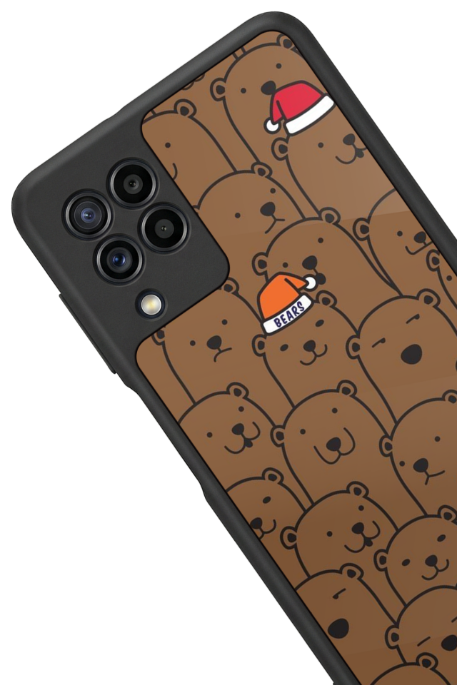 Samsung Galaxy M32 Uyumlu Ayı Tasarımlı Glossy Premium Kılıf