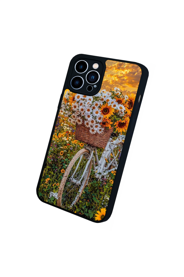 iPhone 12 Pro Max Uyumlu Cicek Tasarımlı Glossy Premium Kılıf