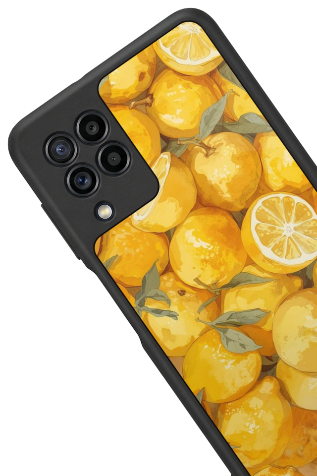 Samsung Galaxy M22 Uyumlu Limon Tasarımlı Glossy Premium Kılıf
