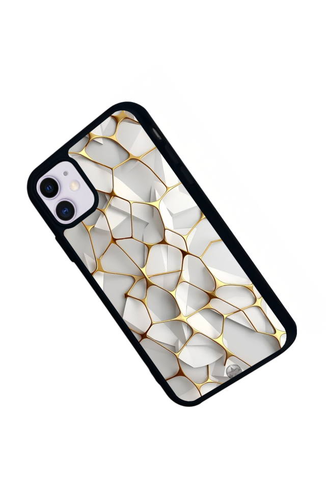 iPhone 11 Uyumlu Mermer Marble Tasarımlı Glossy Premium Kılıf