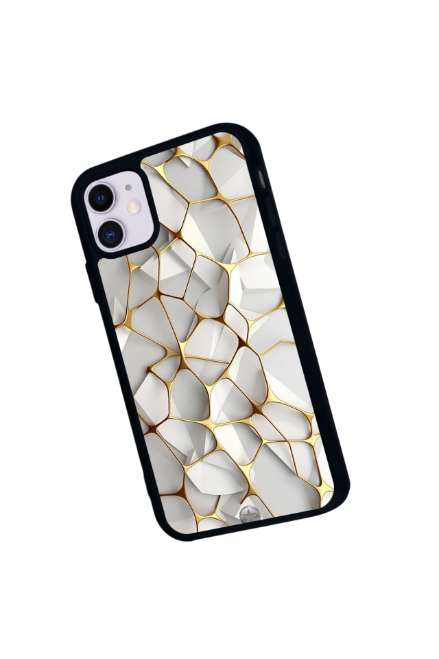 iPhone 11 Uyumlu Mermer Marble Tasarımlı Glossy Premium Kılıf