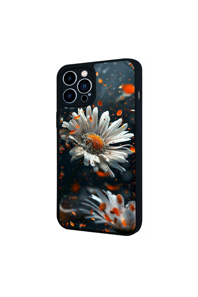 iPhone 12 Pro Max Uyumlu Cicek Tasarımlı Glossy Premium Kılıf