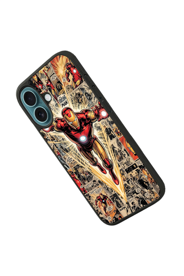 iPhone 16 Uyumlu Iron Man ( Demir Adam ) Tasarımlı Glossy Premium Kılıf