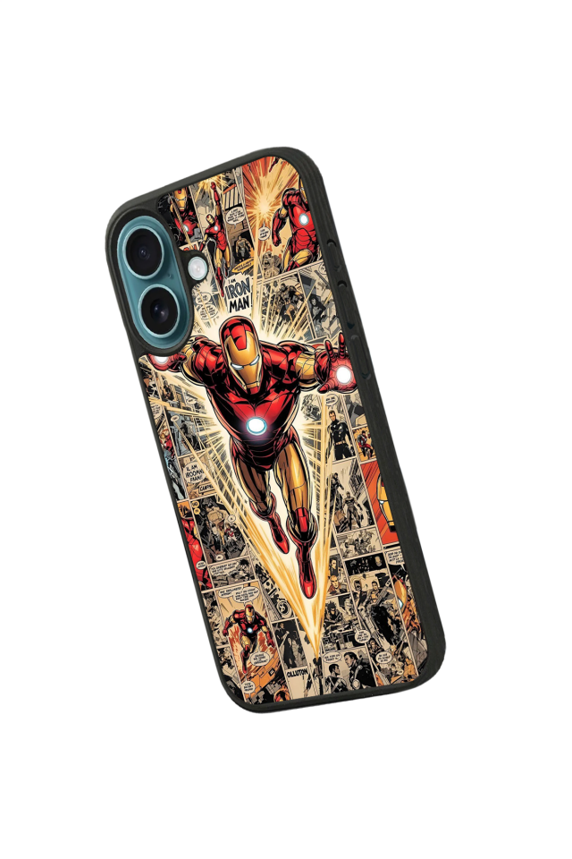 iPhone 16 Uyumlu Iron Man ( Demir Adam ) Tasarımlı Glossy Premium Kılıf