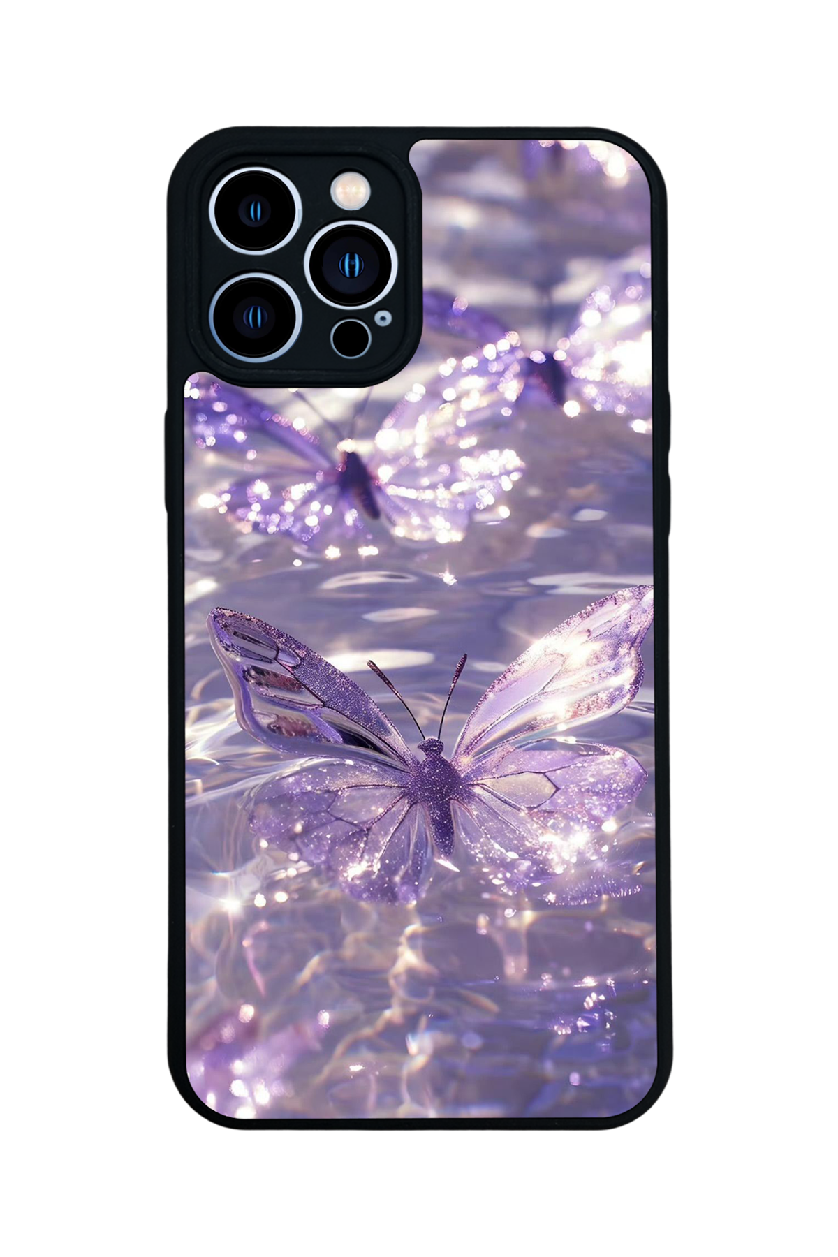 iPhone 13 Pro Max Uyumlu Kelebek Tasarımlı Glossy Premium Kılıf