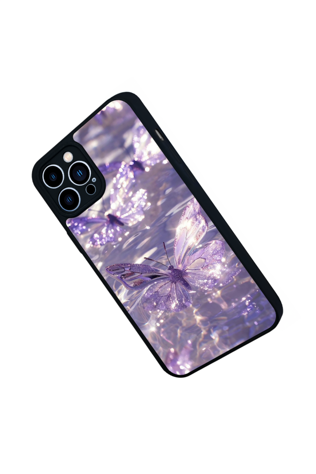 iPhone 13 Pro Max Uyumlu Kelebek Tasarımlı Glossy Premium Kılıf