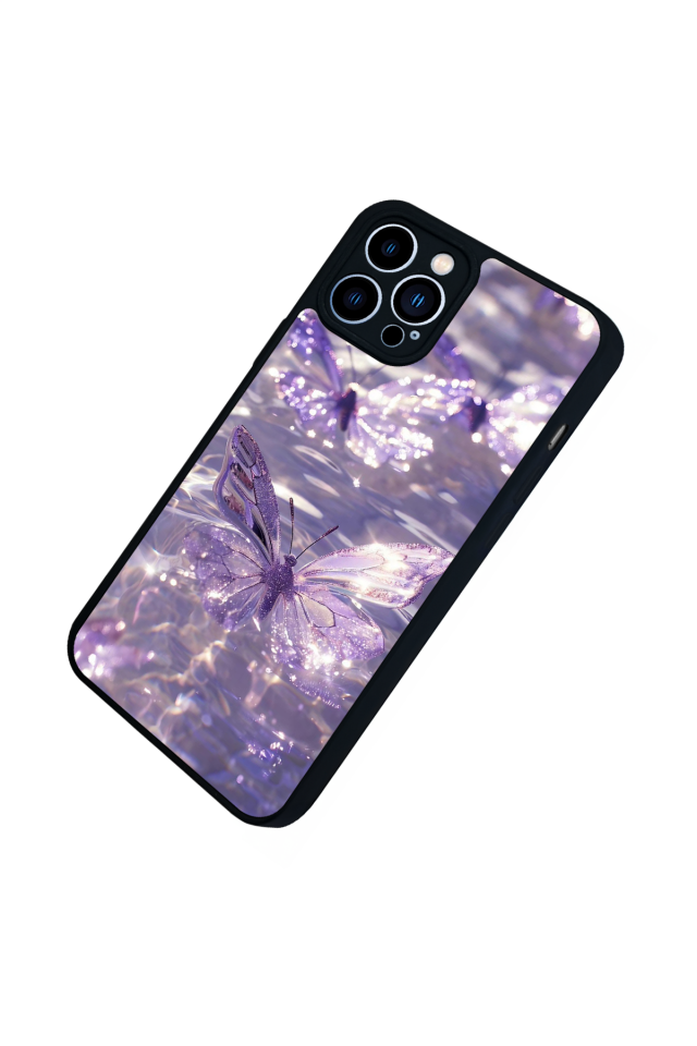 iPhone 13 Pro Max Uyumlu Kelebek Tasarımlı Glossy Premium Kılıf