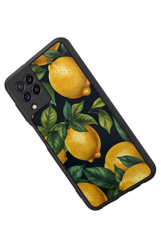 Samsung Galaxy M22 Uyumlu Limon Tasarımlı Glossy Premium Kılıf