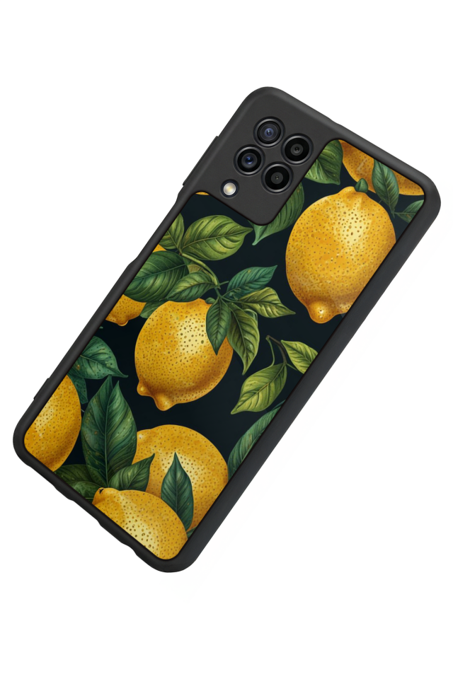Samsung Galaxy M22 Uyumlu Limon Tasarımlı Glossy Premium Kılıf