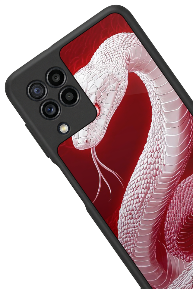 Samsung Galaxy M32 Uyumlu Yılan Tasarımlı Glossy Premium Kılıf