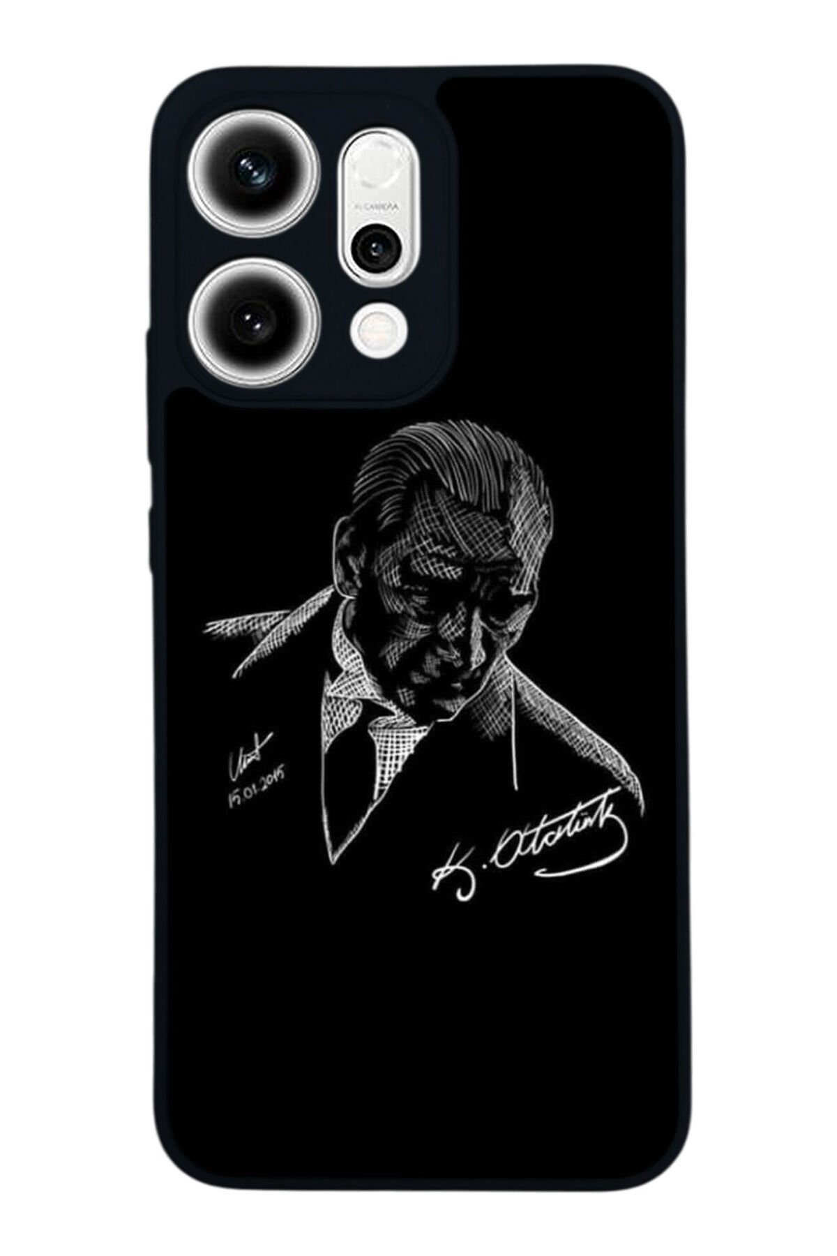 Oppo Reno 14 Uyumlu Mustafa Kemal Ataturk Tasarımlı Glossy Premium Kılıf