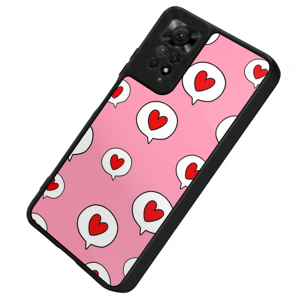 Xiaomi Redmi Note 12 Pro Uyumlu Kalp Love Tasarımlı Glossy Premium Kılıf