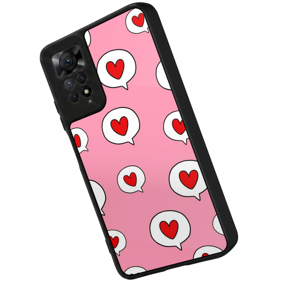 Xiaomi Redmi Note 12 Pro Uyumlu Kalp Love Tasarımlı Glossy Premium Kılıf