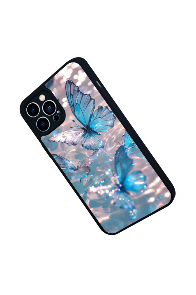 iPhone 13 Pro Max Uyumlu Kelebek Tasarımlı Glossy Premium Kılıf