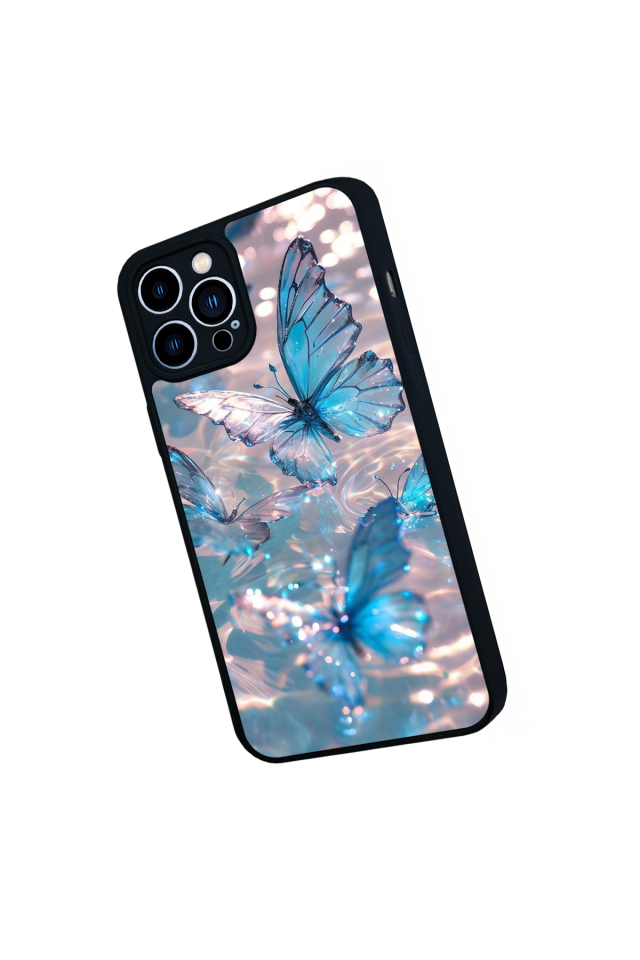 iPhone 13 Pro Max Uyumlu Kelebek Tasarımlı Glossy Premium Kılıf