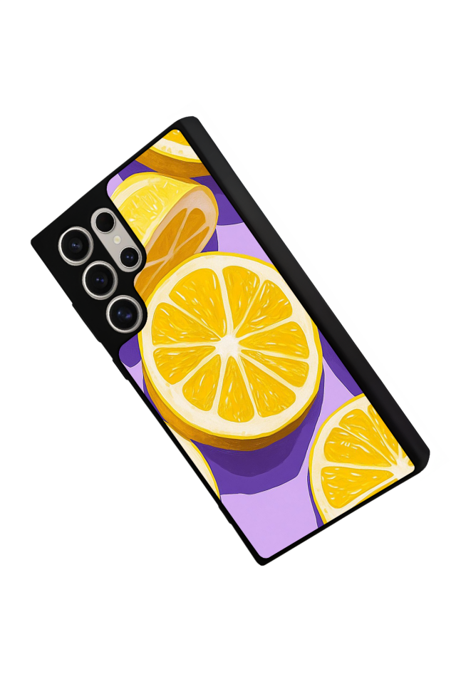Samsung Galaxy S23 Ultra Uyumlu Limon Tasarımlı Glossy Premium Kılıf