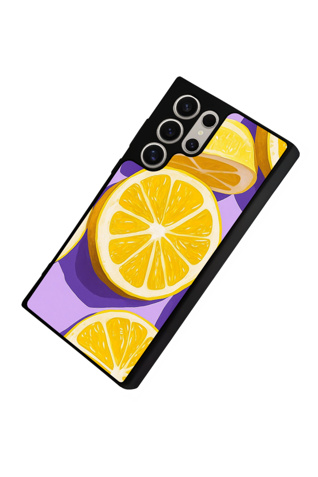 Samsung Galaxy S23 Ultra Uyumlu Limon Tasarımlı Glossy Premium Kılıf