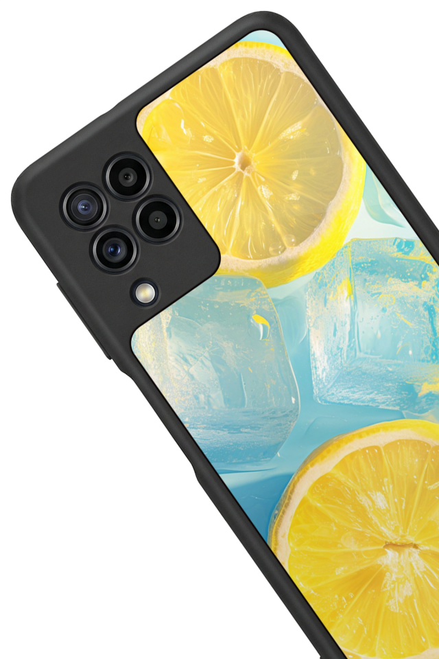 Samsung Galaxy M22 Uyumlu Limon Tasarımlı Glossy Premium Kılıf