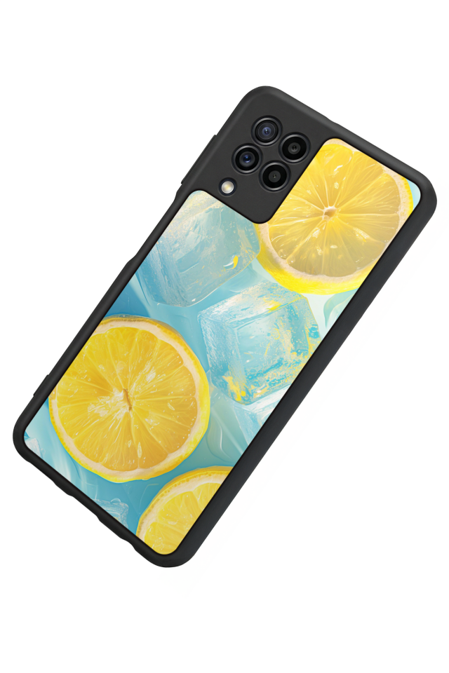 Samsung Galaxy M22 Uyumlu Limon Tasarımlı Glossy Premium Kılıf