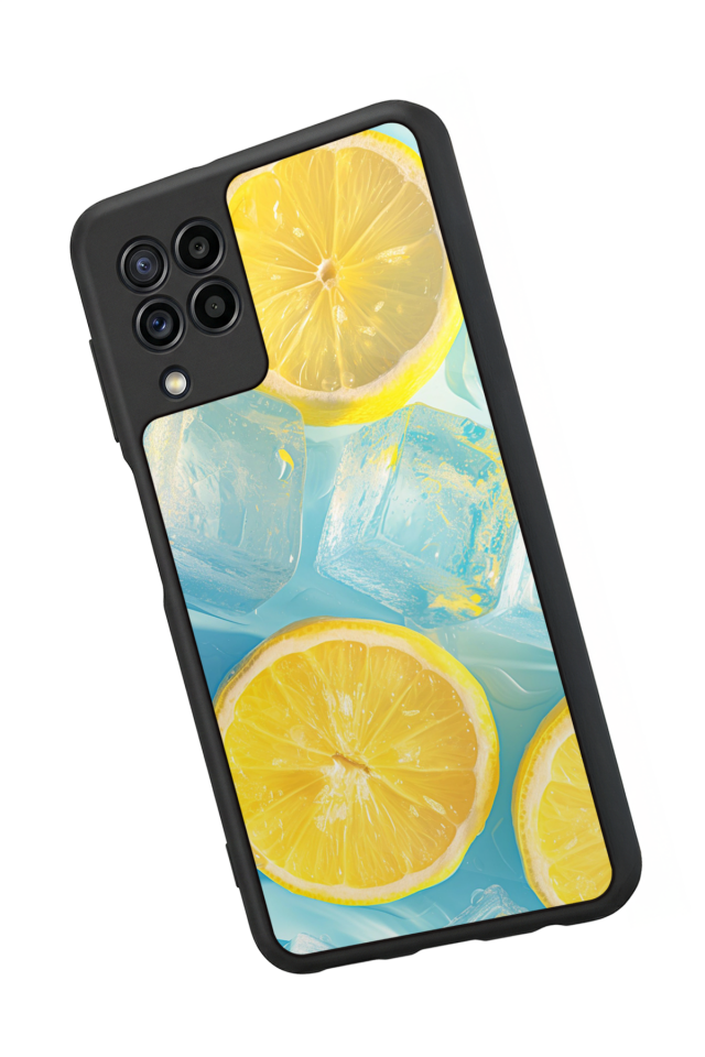 Samsung Galaxy M22 Uyumlu Limon Tasarımlı Glossy Premium Kılıf