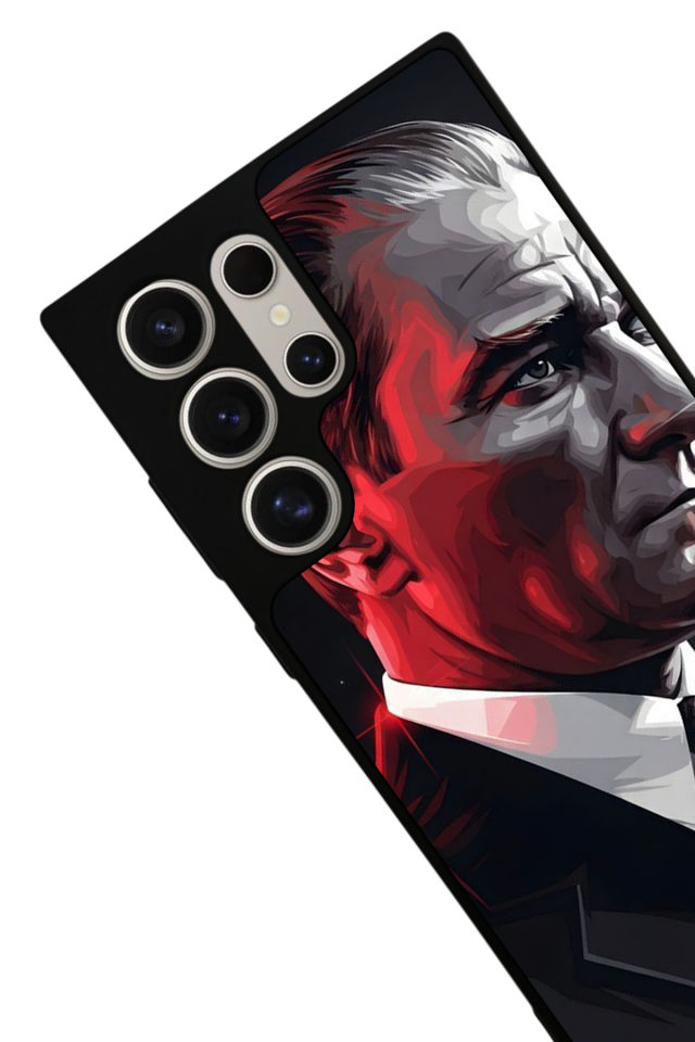 Samsung Galaxy S22 Ultra Uyumlu Mustafa Kemal Ataturk Tasarımlı Glossy Premium Kılıf