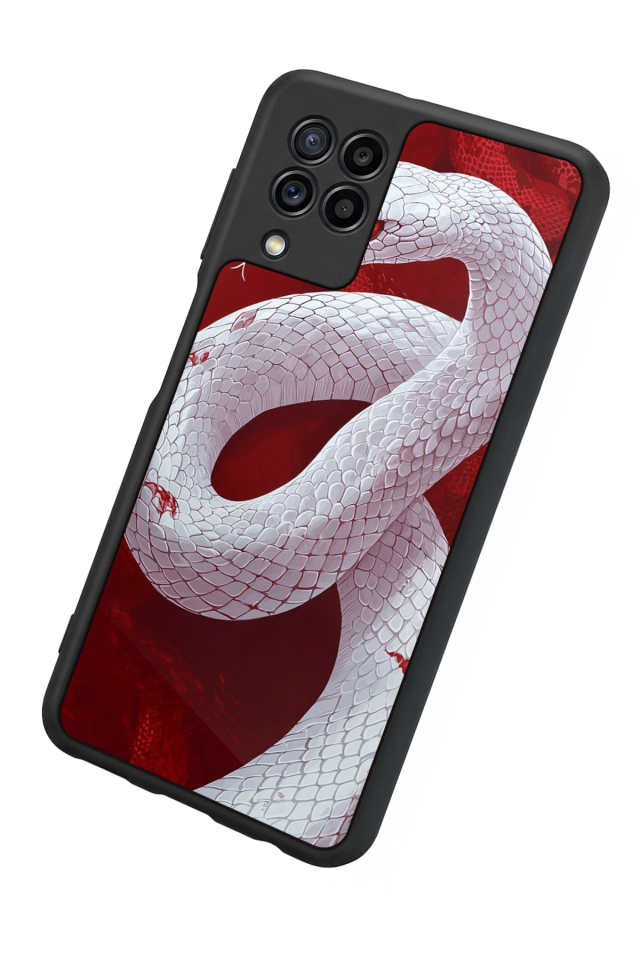 Samsung Galaxy M32 Uyumlu Yılan Tasarımlı Glossy Premium Kılıf