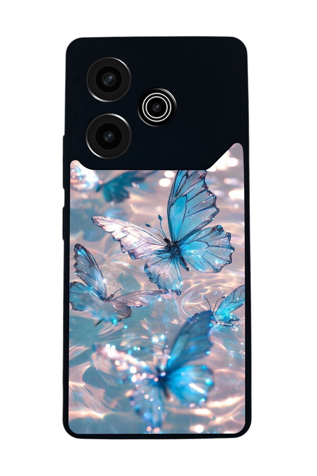 Tecno Pova 6 Uyumlu Kelebek Tasarımlı Glossy Premium Kılıf